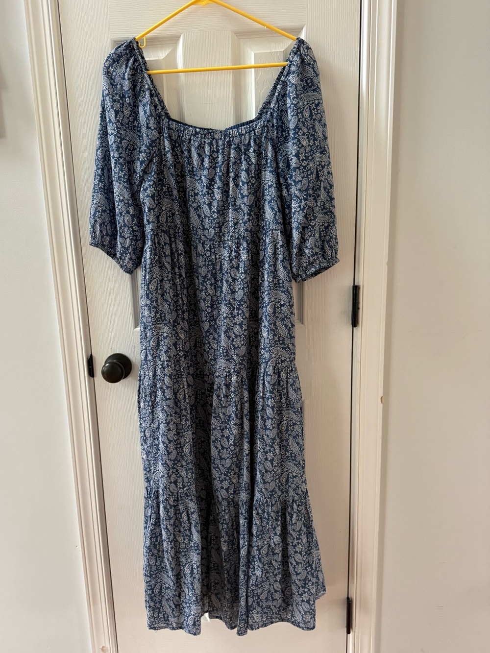 American Eagle Outfitters Navy Blue Floral Peasant Maxi Dress